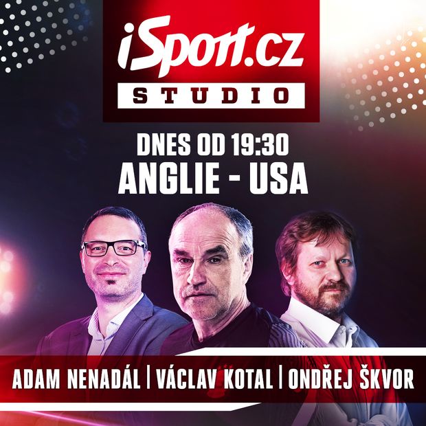 Sledujte STUIDO iSport.cz před zápasem Anglie-USA, hostem bude expert Václav Kotal Sledujte STUIDO iSport.cz před zápasem Anglie-USA, hostem bude expert Václav Kotal