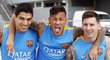 Hvězdní útočníci Barcelony - Luis Suárez, Neymar a Lionel Messi