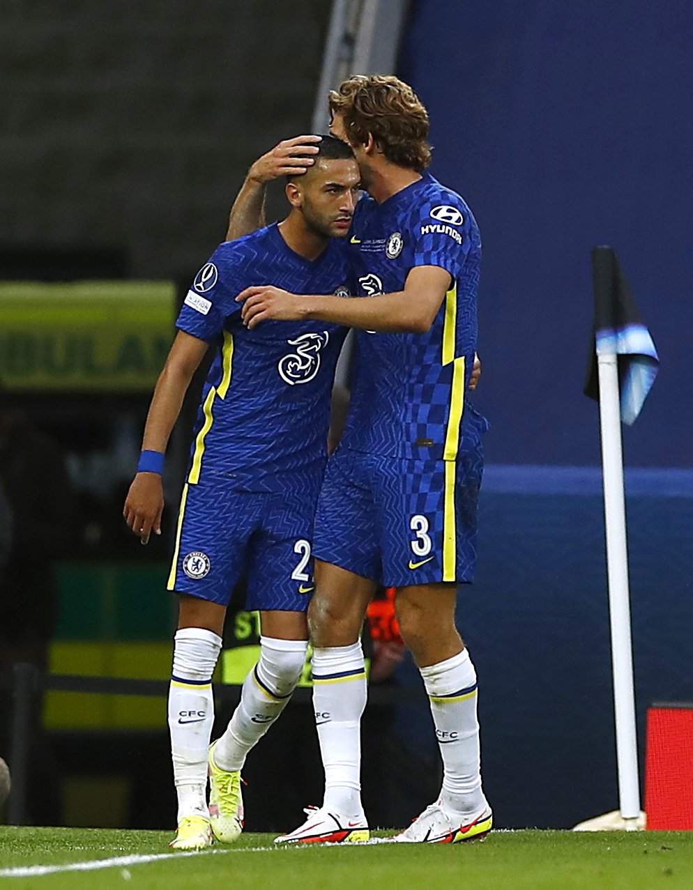 Hakim Ziyech vstřelil úvodní gól Superpoháru UEFA a poslal tak Chelsea do vedení 1:0