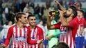 Oslavy hráčů Atlétika Madrid po triumfu v Superpoháru UEFA nad Realem Madrid