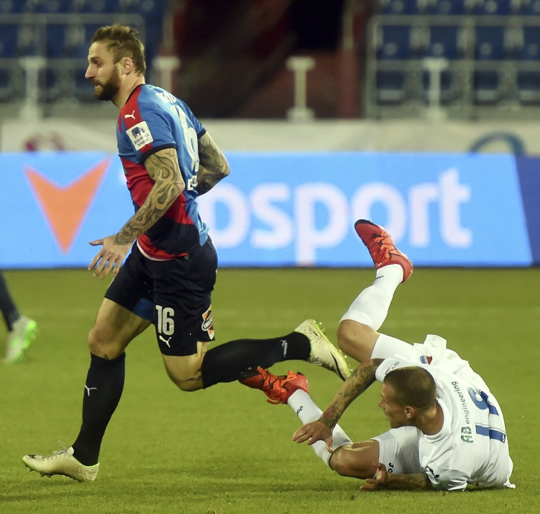 Jan Holenda vstřelil proti Baníéku Ostrava svou první ligovou branku v sezoně