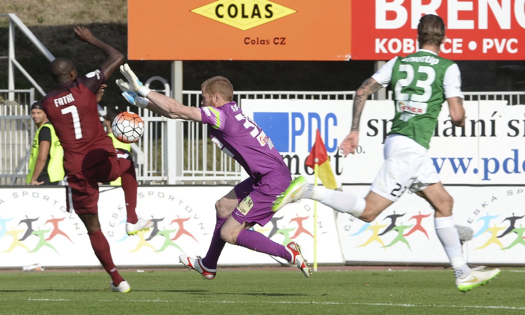 Útočník Sparty Kehinde Fatai se v Jablonci mezi střelce nezapsal. Utkání Synot ligy skončilo 1:1.