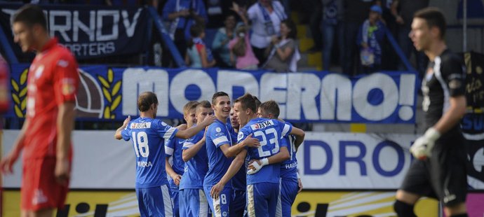 Fotbalisté Slovanu Liberec se doma konečně rozjeli, když nad Baníkem Ostrava vyhráli vysoko 6:0