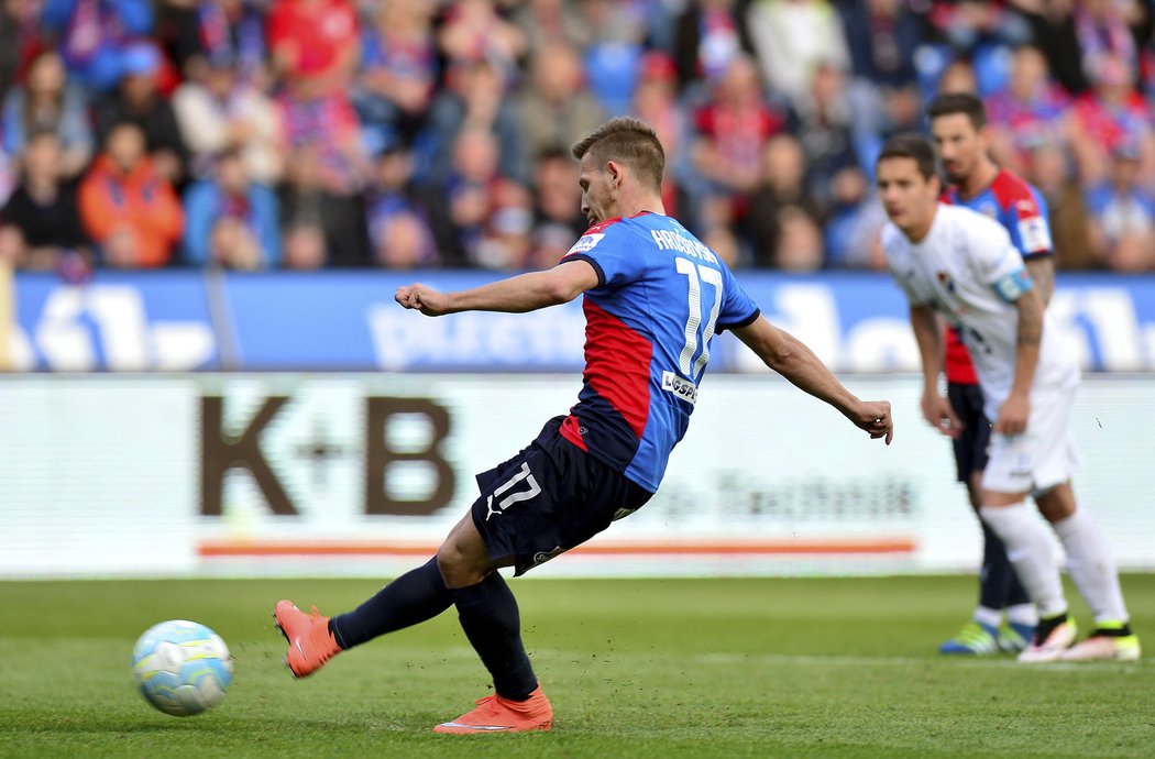 Z penalty poslal do vedení Viktorii Plzeň v duelu s Baníkem Ostrava Patrik Hrošovský