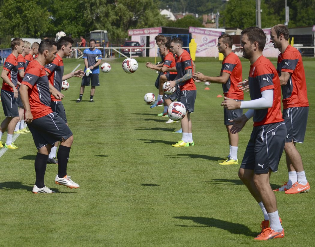 Pavel Horváth, Matěj Končal a Roman Hubník na prvním plzeňském tréninku v letní přípravě