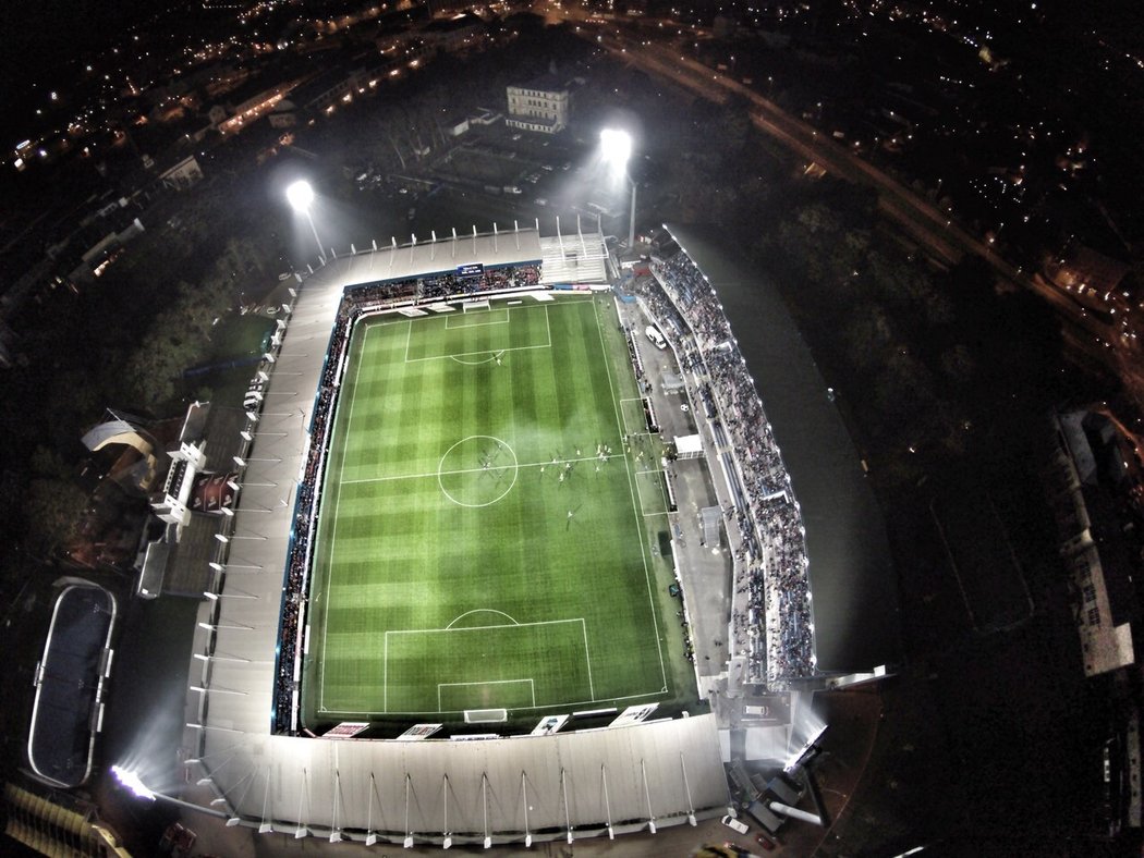 Plzeňský stadion z ptačí perspektivy
