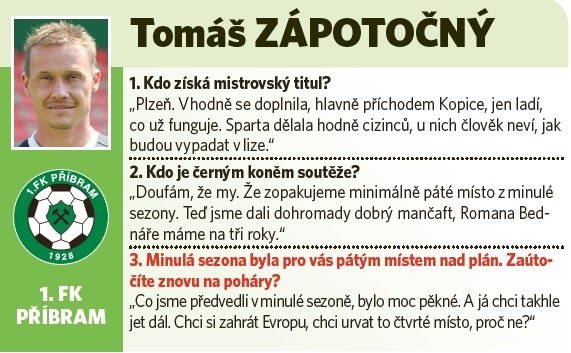 Kapitán Příbrami Tomáš Zápotočný