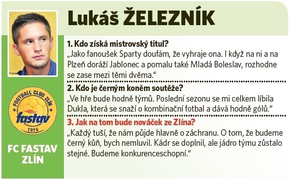 Kapitán Zlína Lukáš Železník