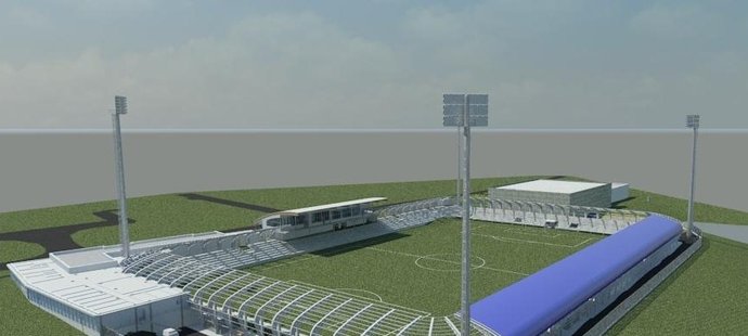 Takhle by mohl vypadat nový stadion Táborska pro 4,5 tisíce lidí