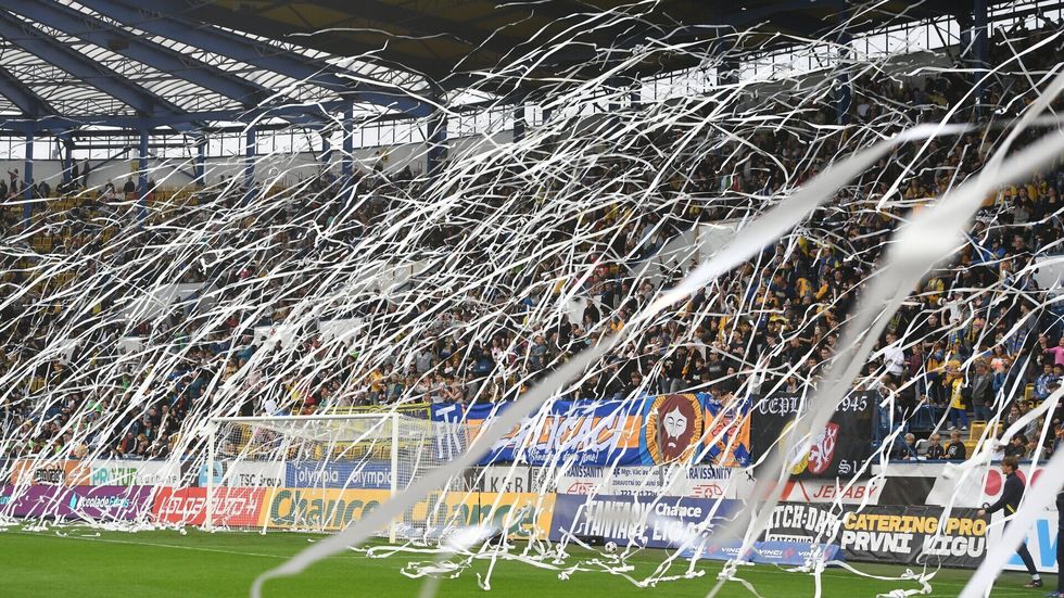 Prezentace fanoušků Teplic při utkání se Slavií