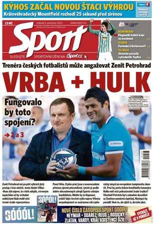 Titulní strana deníku Sport