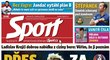 Titulní strana deníku Sport 25.5. 2016