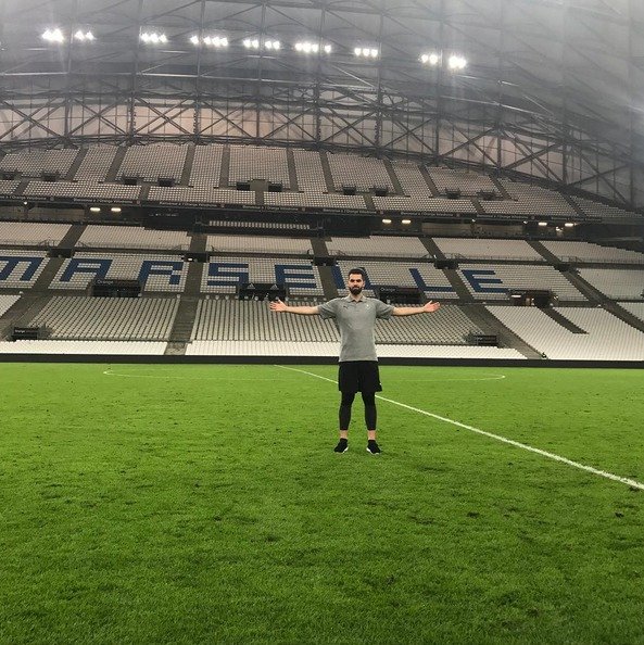 Koubek si po zápase zapózoval na stadionu Velodrome