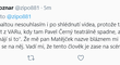 Tomáš Poznar na Twitteru zveřejnil reakci na sudího Matějčka