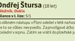 38. Ondřej Štursa (18 let, záložník, Dukla)