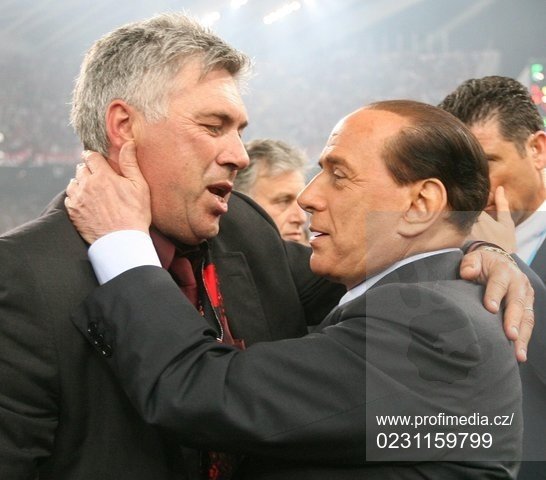 V AC Milán spolupracoval Ancelotti s maitelem AC Silviem Berlusconim