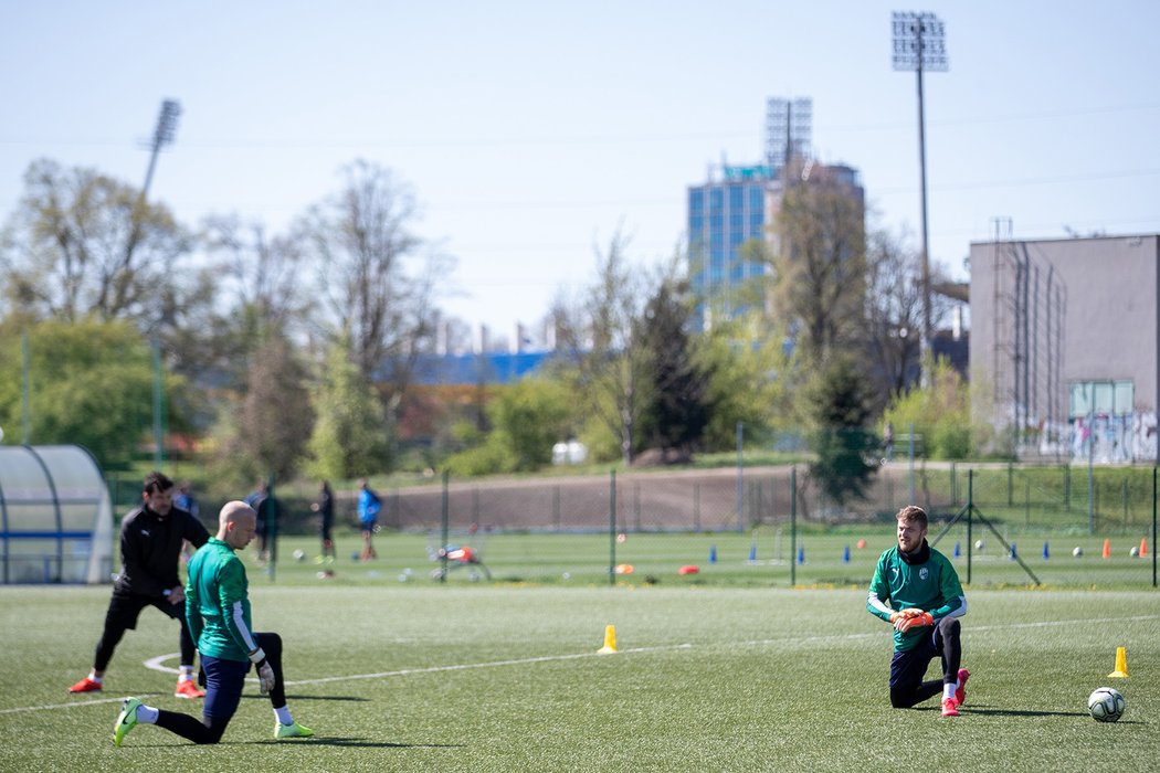 Plzeňští fotbalisté na prvním tréninku po pauze vynucené pandemií koronaviru