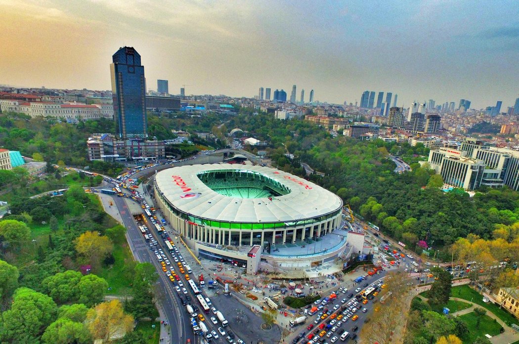 Ptačí pohled na stadion Besiktase