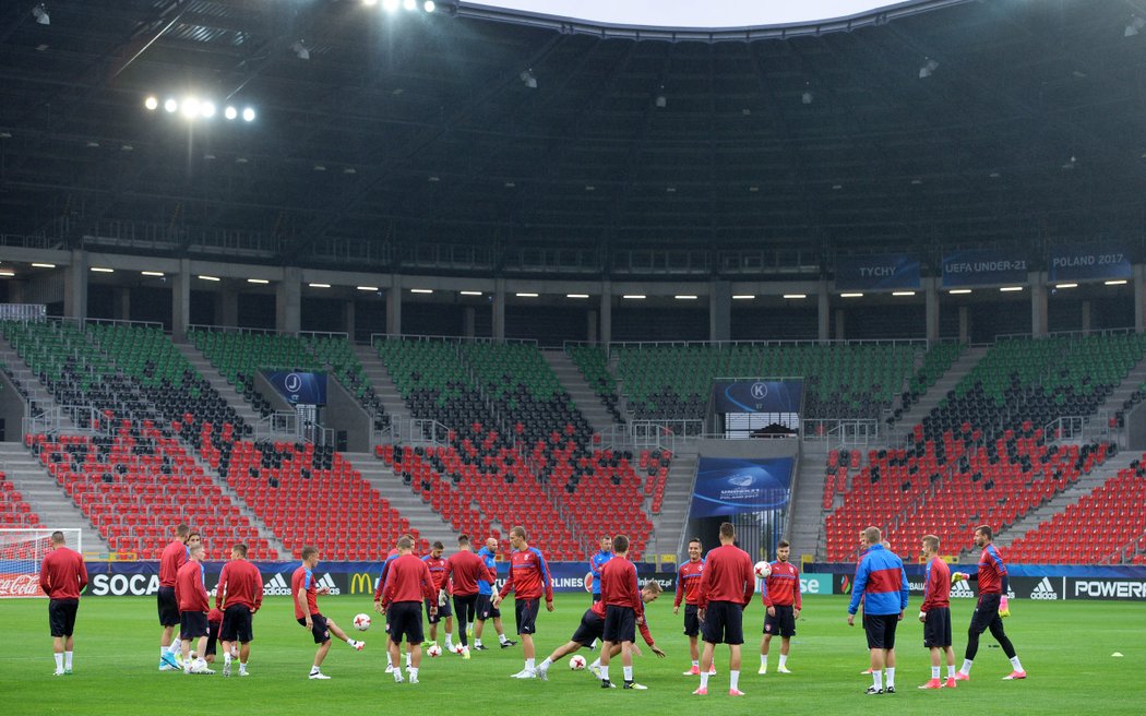 Trénink fotbalistů české jednadvacítky v Polsku před zápasem s Německem