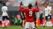Romelu Lukaku slavící postup Manchesteru United do finále FA Cupu