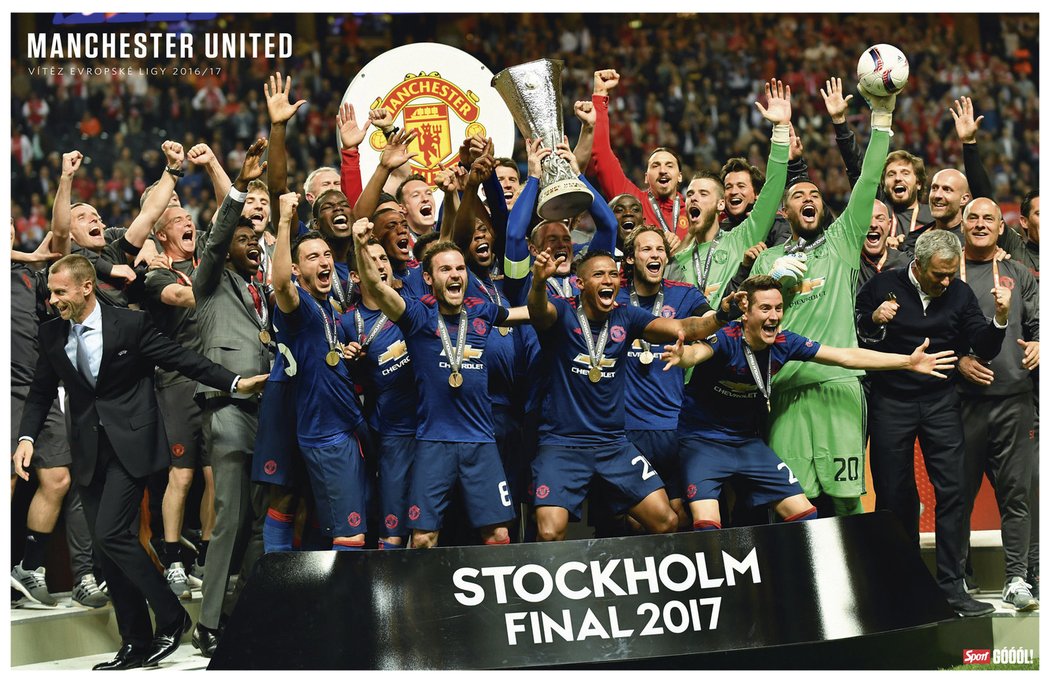 Plakát vítězů Evropské ligy - Manchesteru United