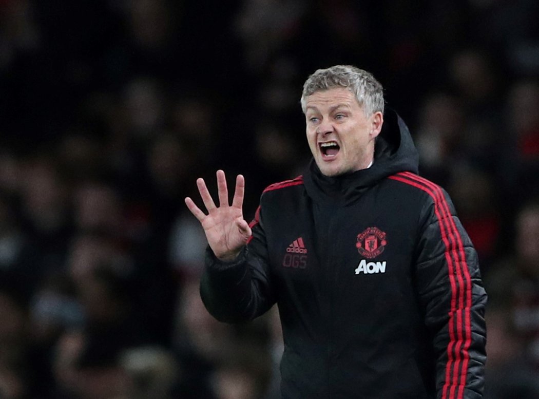 Trenér Manchesteru United Ole Gunnar Solskjaer v utkání s Burnley