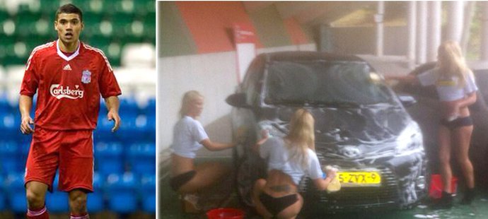 Victor Palsson se mihl i v Liverpoolu, teď si nechává umývat auto od těchto modelek v nizozemském Nijmegenu
