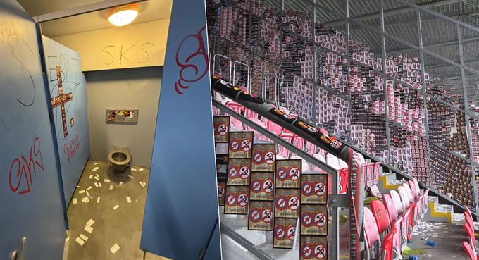 Řádění fanoušků Slavie v Plzni: zničené sedačky, zraněné osoby. Klub: tristní zkušenost Řádění fanoušků Slavie v Plzni: zničené sedačky, zraněné osoby. Klub: tristní zkušenost