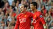 Wayne Rooney a Cristiano Ronaldo se radují z gólu