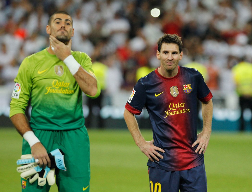 Ve tvářích Victora Valdese a Lionela Messiho bylo po zápase velké zklamání