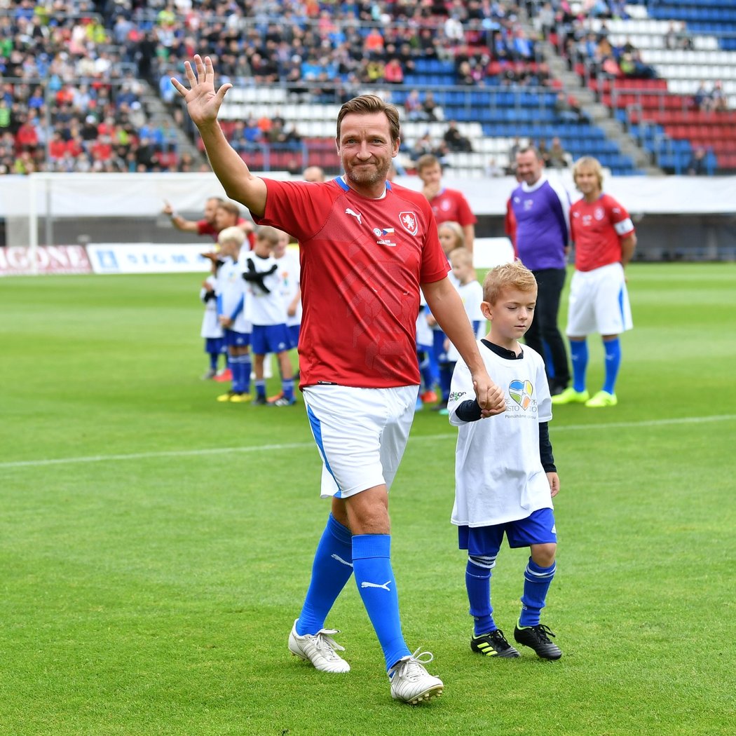 Vladimír Šmicer před zápasem s výběrem Olomouce