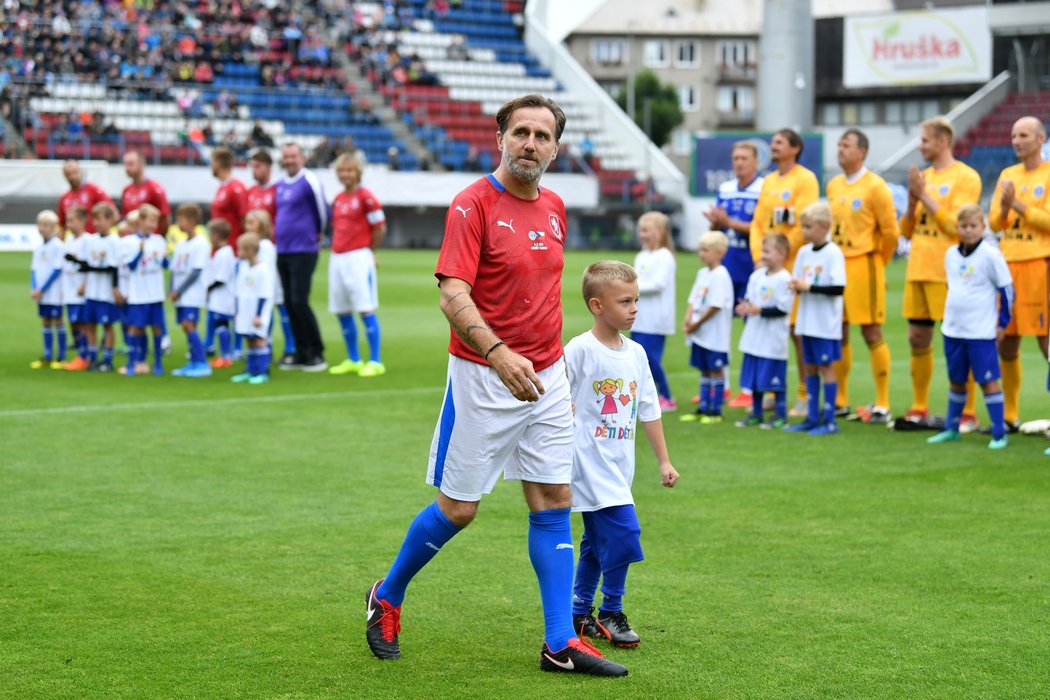 Karel Poborský před zápasem s výběrem Olomouce