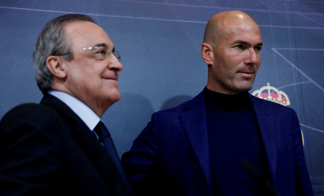 Prezident Realu Florentino Pérez a trenér Zinedine Zidane