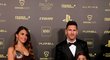 Útočník PSG Lionel Messi s rodinou na vyhlášení Zlatého míče