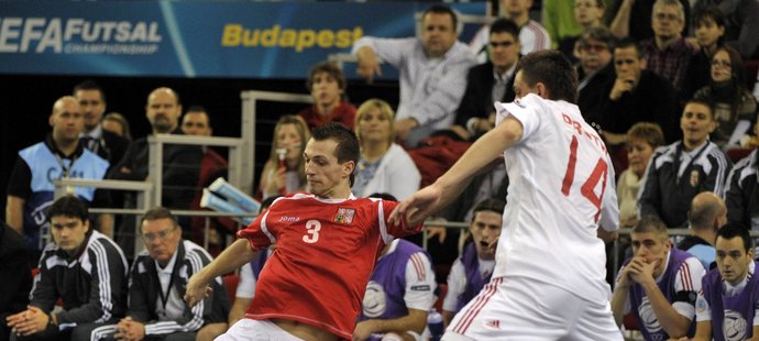 Čeští futsalisté bojují v prvním zápase ME s Rumunskem (archivní foto)