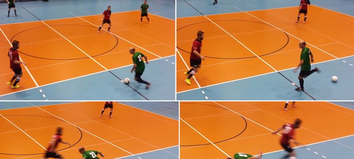 Futsalista z Chomutova předvedl kličku bez míče, která baví celý svět... Přihlížel i Jiří Štajner