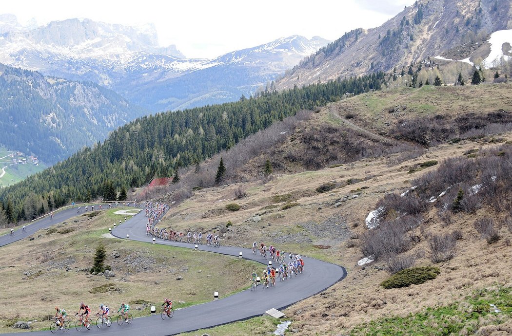 Pohled na Marmoladu, nejvyšší horu italských Dolomit