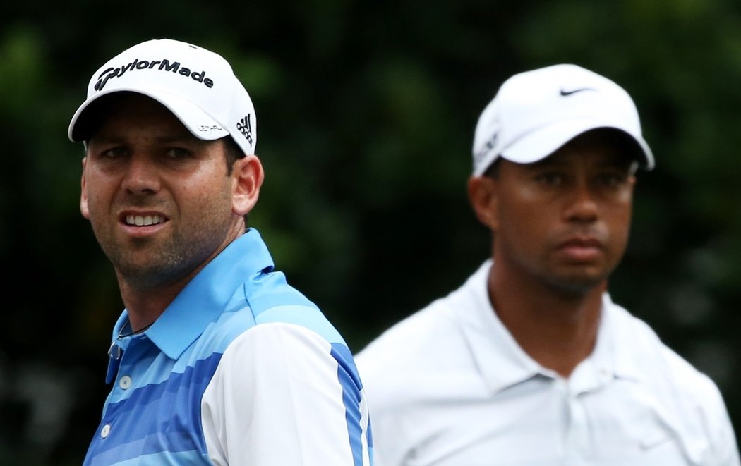 Sergio García (vlevo) se rasisticky navezl do Tigera Woodse