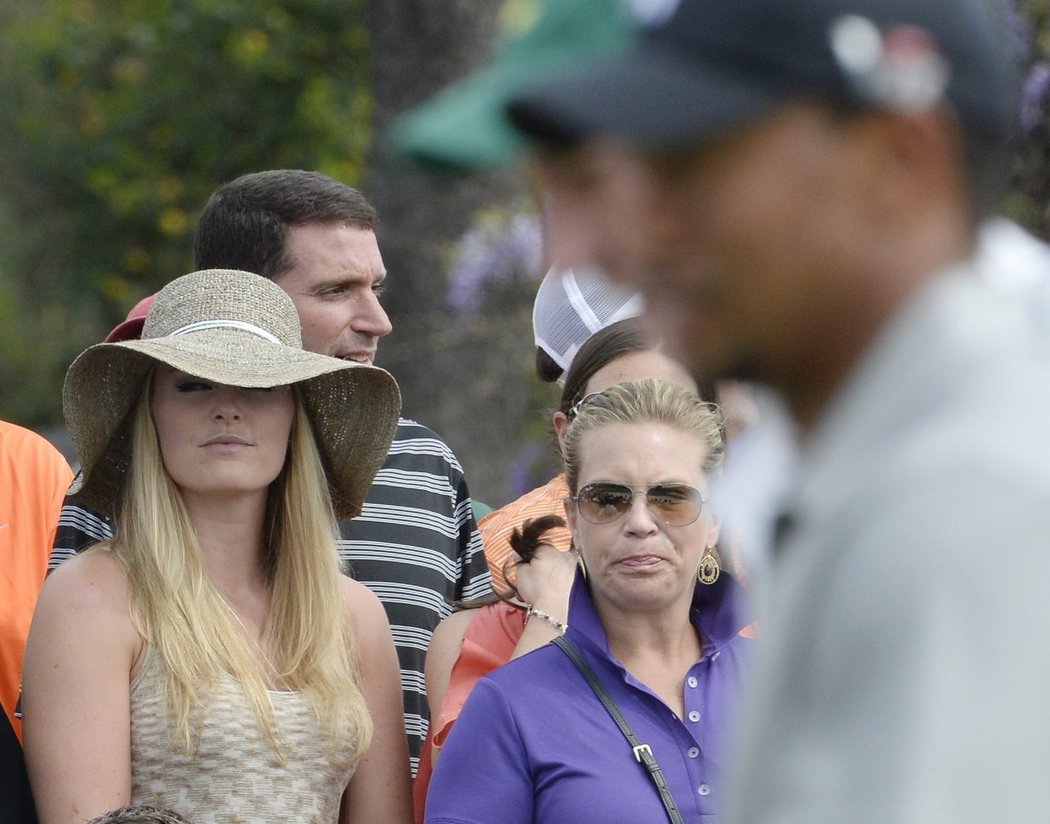 Lindsey Vonnová fandí Tigeru Woodsovi na golfovém Masters