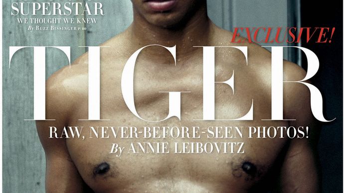 Magazín Vanity Fair vyfotil Woodse ještě před vypuknutím jeho obřího skandálu. Teď se fotky slavné Annie Leibovitz hodí...