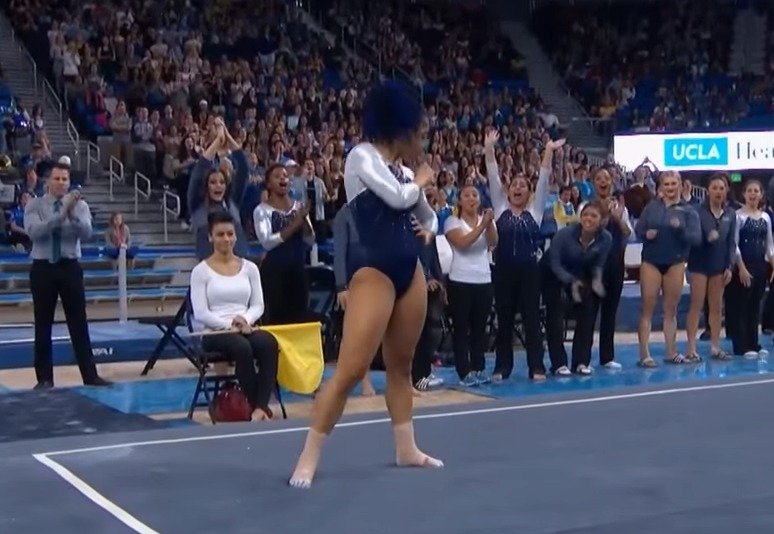 Americká gymnastka Spohina DeJesus svým vystoupením příjemně šokovala.