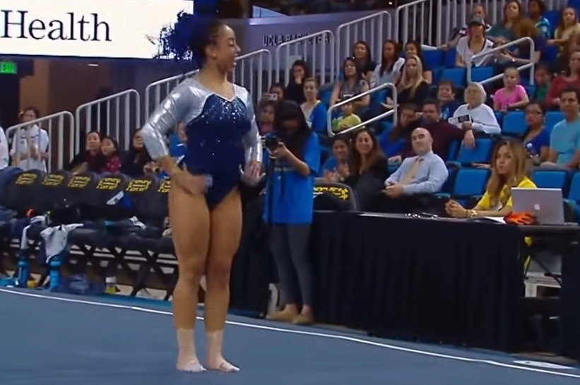 Americká gymnastka Spohina DeJesus svým vystoupením příjemně šokovala.