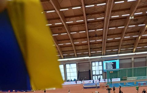 Na halovém mistrovství ČR visely ukrajinské vlajky