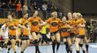 Nizozemské házenkářky se radují ze čtvrtfinálového vítězství nad Českem a postupu do semifinále MS