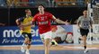 Dánský házenkář Jacob Holm se raduje z gólu ve finále mistrovství světa