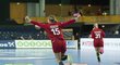 Michaela Hrbková se raduje z gólu v osmifinále proti Rumunkám