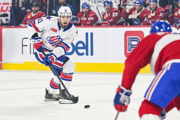 Lukáš Rousek v dresu Rochesteru v AHL Lukáš Rousek v dresu Rochesteru v AHL