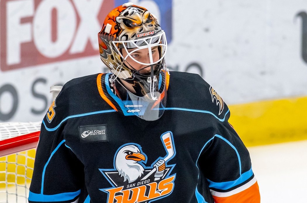 Lukáš Dostál v dresu San Diego Gulls v AHL