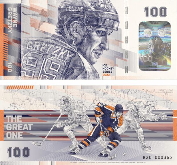 Legendární hokejista Wayne Gretzky má svoji pamětní bankovku od české firmy díky Jaromíru Jágrovi Legendární hokejista Wayne Gretzky má svoji pamětní bankovku od české firmy díky Jaromíru Jágrovi