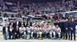 Bílí Tygři oslavují zisk Prezidentského poháru pro vítěze základní části